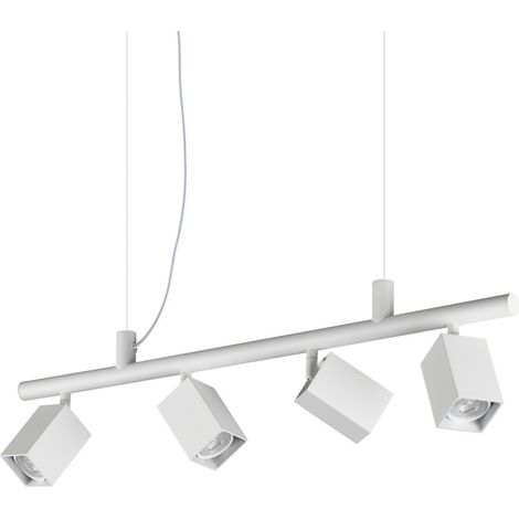 Ideal Lux DYNAMITE Suspension carrée blanche 4 x GU10