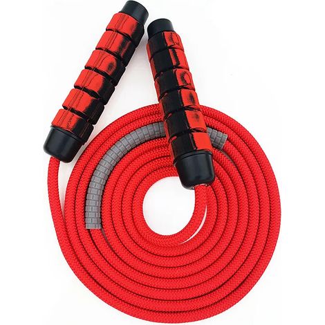 Corde à Sauter - Corde en Polyester avec Revêtement Silicone - Poignées Ergonomiques en Mousse Mémoire - Système à Double Roulement - Réglable en Longueur - 1 Pièce (1/5)