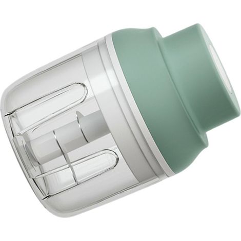 Picadora de ajos eléctrica inalámbrica, recargable por USB, con 3 cuchillas – accesorio de cocina con recipiente de PP/PC y cuchillas de acero inoxidable para especias, alimentos y papillas – Verde (1/5)