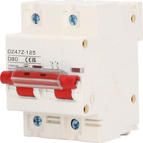 Mini-2P-Leistungsschalter 80A DC1000V 10kA Abschaltvermögen, roter Schalter für Photovoltaik-Solaranlagen (1/5)