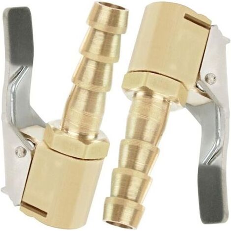 Kaelt - 2 Pièces Embout de Gonflage,Embout Gonflage Pneu Voiture,Embout Gonfleur avec Clip,Gonflage Valve Clip Pince Connecteur Adaptateur,pour Valves de Pneu,en Laiton,8mm (1/5)
