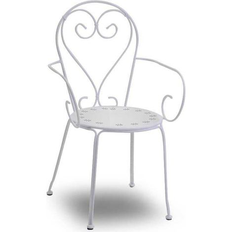 Sedia da Giardino 49x48xh90 cm in Metallo New Old Bianco (1/4)