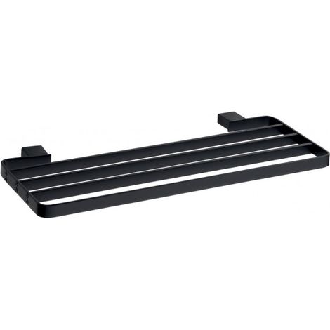 Etagère, porte-serviettes NERO en laiton noir 50 x2 x20,5 cm (1/2)