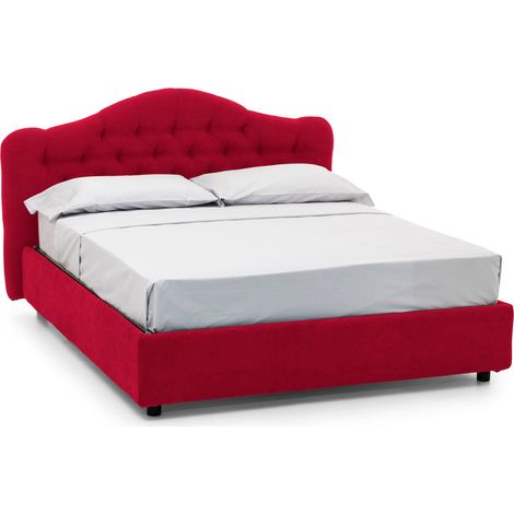 Letto Matrimoniale Alfer, Materasso Incluso, Sfoderabile Made in Italy, Rosso (1/5)