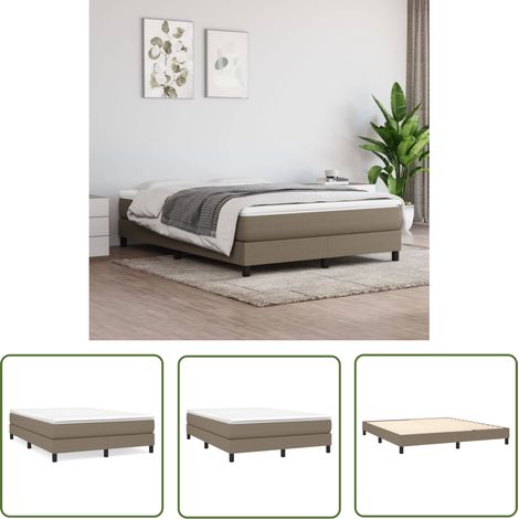 The Living Store Boxspringbett mit Matratze Taupe 160x200 cm Stoff - Boxspringbett - Doppelbett - Bettenrahmen - Matratze - Tapete (1/5)