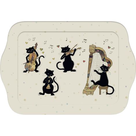 Mini plateau rectangulaire Chats musiciens