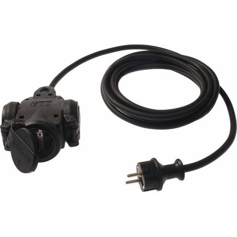 AS Schwabe 60450 Strom Verlängerungskabel  16 A Schwarz 30.00 cm H07RN-F 3G 1,5 mm²