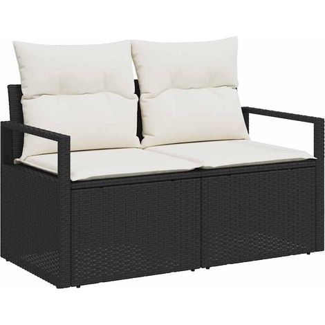 Maison Exclusive - Sofa Set mit Kissen 6 pcs Schwarz Poly Rattan