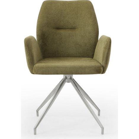 Fauteuil Pivotant 180° Vert avec Assise à Ressorts Ensachés pour Salle à Manger et Bureau - PANGIVO (1/5)