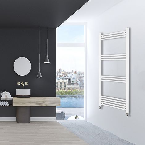 AICAIT Porta asciugamani radiatore 1450x500mm riscaldamento ad acqua Watt 414.1 bianco termoarredo bagno (1/5)