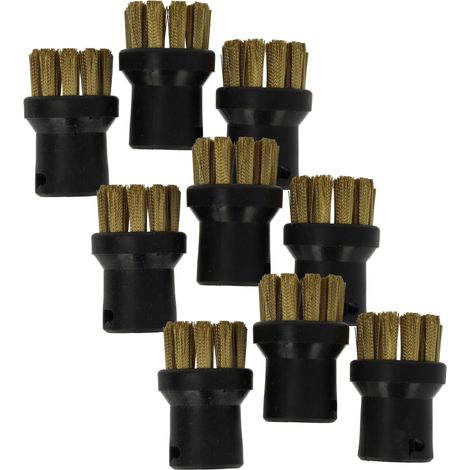 vhbw 9x cepillo redondo compatible con Kärcher SC 1650, SC 1475, SC 1402, SC 1502, SC 1702 limpiador a vapor - Cepillo a vapor