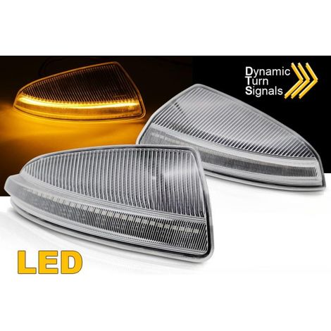 Paire Clignotant Repetiteur retroviseur Mercedes Classe C W204 Berline 07-10 Blanc LED Dynamique-41043616 (1/4)