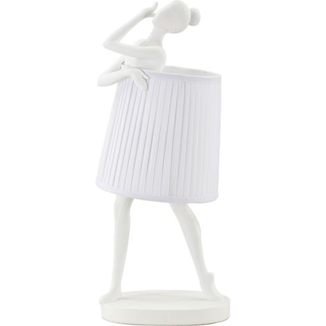 Lampada Ballet 29x25x62,5 cm in Resina e Ferro e Tessuto Bianco (1/5)
