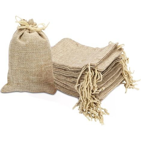 Pochon Tissu 7x9cm Sac en Toile de Jute 30 Pièces Pochon Dragees avec Cordon Sac Toile de Jute Réutilisable Idéal pour Rangement Bijoux Sachet Mariage DIY Décoration Fête Communion Cosmétiques (1/5)