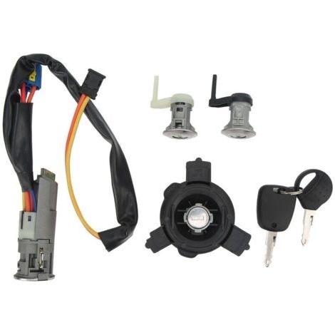 Kit complet de cylindre de serrure de véhicule avec serrure de porte de commutateur d'allumage 4162EW remplacement pour Peugeot 206 206CC (1/5)