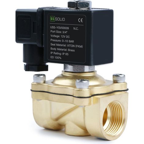 12V DC 3/4" Messing-Magnetventil, normalerweise geschlossen, für Hochdruck-Flüssigkeitssteuerung, industrielle Anwendung (1/5)