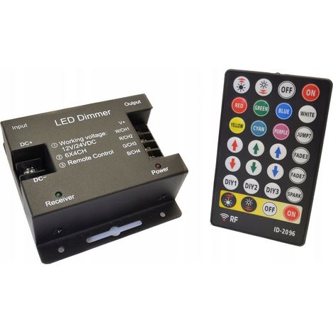 Regolatore da 216 W 3x6 A + telecomando touch RGB a 6 pulsanti