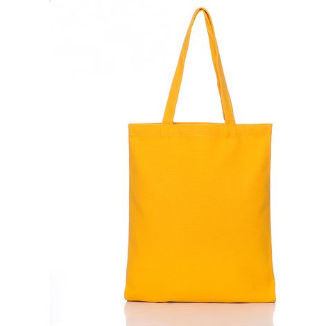 Bolso de lona sencillo, ligero y reutilizable, de mezcla de poliéster y algodón, 34 x 40 cm, amarillo. (1/5)