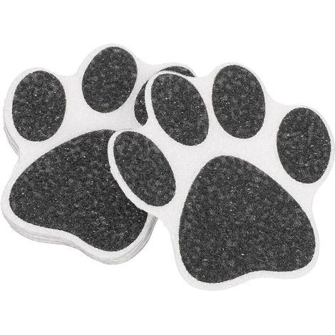 Set mit 10 Pfoten-förmigen Badewannenaufklebern, selbstklebende Wand- und Bodenaufkleber – 9,9 x 9,5 cm – Schwarz (1/4)