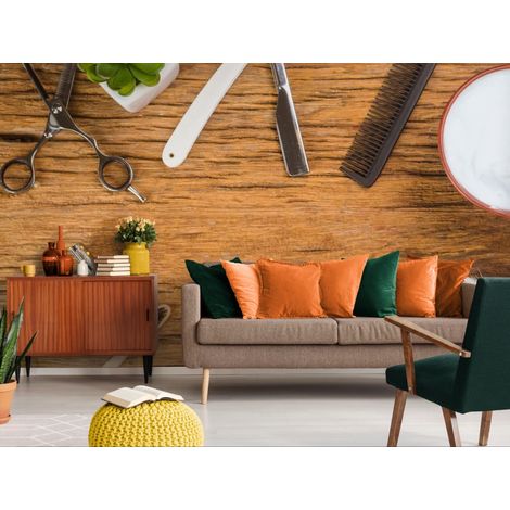 Papier peint vintage – Accessoires de rasage traditionnels - 150 x 250 cm (1/2)