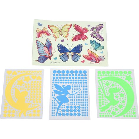 Lot de 4 stickers muraux en PVC, autocollants, lumineux, mignons et raffinés. Décoration murale (1/5)
