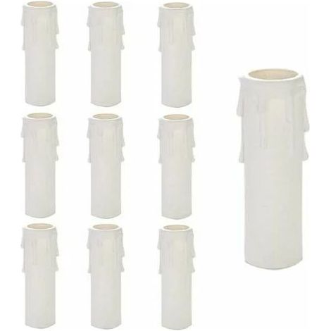 10 Pièces Lustre Bougie Goutte, Bougies Lustre Tubes, Bougies Gouttes Tubes, Lustre Manches Bougie, Lustre Bougies Couvre, Tubes Lustre, Accessoires Lustre, Blanc