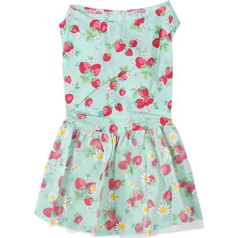 Robe pour chien vert clair XS, confortable, respirante, mignonne, florale, pour petits chiens et chats (1/4)