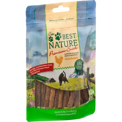 Best Nature Premium Snack für Katzen, 50 g - Hähnchenfleischsticks