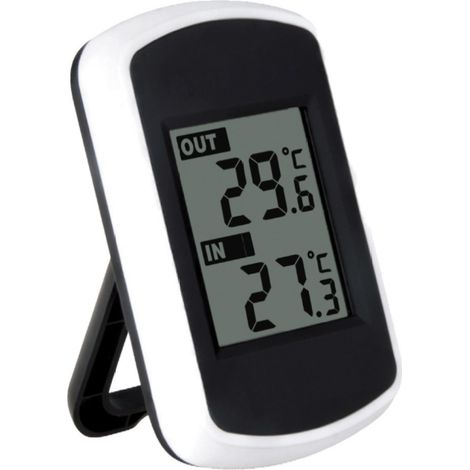 Kabelloses digitales LCD-Thermometer für den Innen- und Außenbereich – Mini-Umgebungstemperatursensor, präzises Wettermessgerät für Zuhause, Schlafzimmer und Büro – Weiß (1/5)