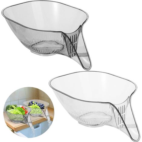 Panier de vidange multifonction, panier de vidange amovible, bol de vidange pour cuisine, nourriture, 2 pièces (1/5)