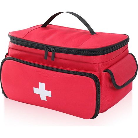 Leeres, wasserdichtes Erste-Hilfe-Set, Reiseapotheke mit großem Fassungsvermögen, tragbare Medikamententasche mit Tragegurt, Notfall-Medizintasche für Outdoor-Aktivitäten, Zuhause und Reisen (1/5)