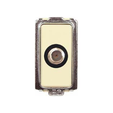Modulo presa satellitare F, serie Tondò, bianco, compatibile con serie BTicino Magic - Elettrocanali ECL2553SAT