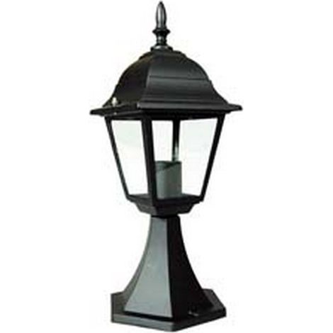 1PZ LANTERNA CON SUPPORTO DA APPOGGIO MODELLO NEW YORK - 60w IP44 mm.150x150x412h. colore nero