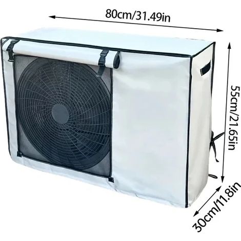(80x55x30cm) Couvercle de moteur de climatiseur extérieur, fixé par des clips, résistant à la neige et au vent. (1/5)