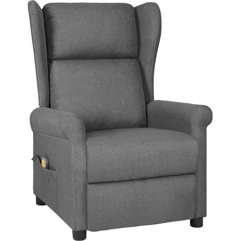 Massagesessel Hellgrau Stoff