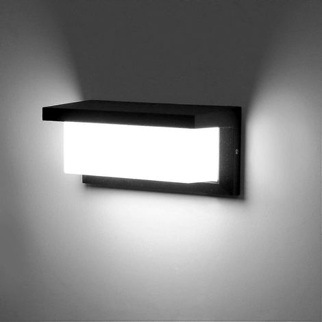 Applique murale LED 18W étanche pour extérieur, noire, idéale pour patio, porche, jardin, cour, terrasse, villa. (1/5)