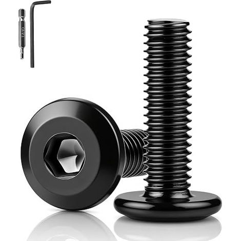 Vis M5 Tete Plate Noire Boulon M5x12 mm Vis Inox A2 V2A Hexagonales Boulon Noir Convient aux Machines et Manuelles Clés Allen et Drill Bit (1/5)