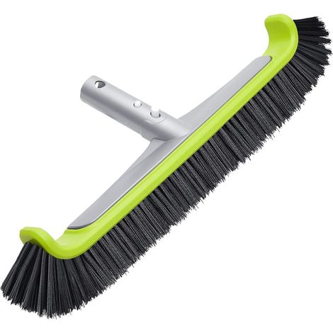 1 - Brosse De Piscine - Accessoire Nettoyage - Aluminium Renforcé Et Nylon Haute Densité - Pour Murs Fonds Et Coins De Bassin - Argent - 45x12cm (1/5)