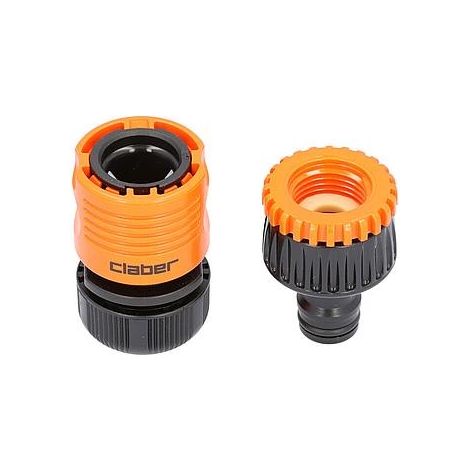 Kit raccordement tuyau Ø13 mm nez de robinet Ø20 mm - Claber