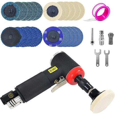 Ensemble de Lustreuse Polisseuse Voiture, Mini Meuleuse Pneumatique, Mini Ponceuse Electrique Disqueuse, Outils Pneumatiques pour Le Ponçage, L'Affinage, Le Polissage et Plus Encore (1/5)