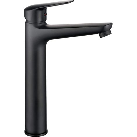 Miscelatore lavabo alto in ottone finitura nera - Karto