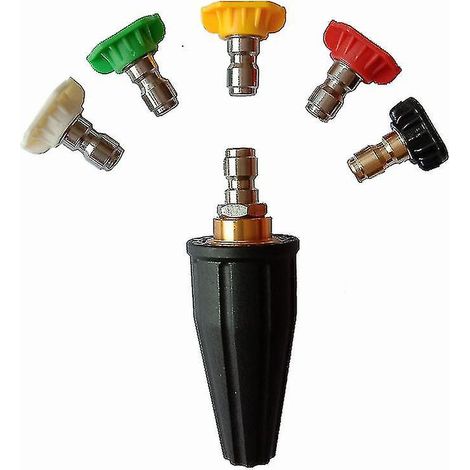 Turbo Nozzle For Pressure Washer Rotating Turbo Nozzle With 5 Spray Nozzle Tips6pcs (1/5)