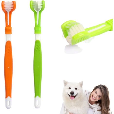 2pcs Brosse Dents Pour Animaux De Compagnie(vert Et Orange), Brosse A Dent Chien Doigt Brosse Dents Silicone Pour Chien Brosse Dents De Doigt,p (1/5)
