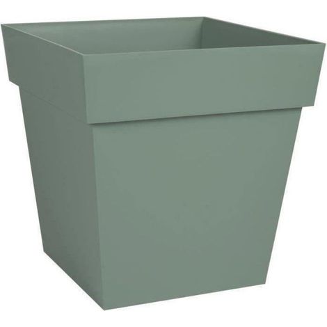 Pot Carré - 32 cm - 22 L - Vert Laurier - Extérieur Intérieur (1/5)
