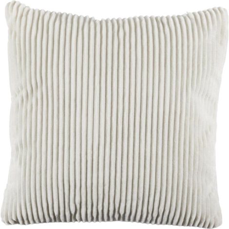 Coussin Déco Flanelle "Grosse Côtes" 40x40cm Blanc (1/4)