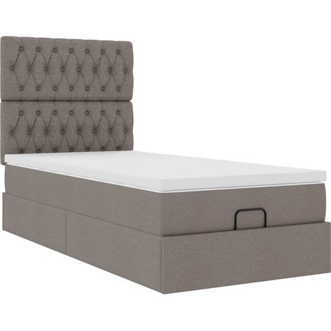 Maison Exclusive - Pouf Letto con Materasso e LED Tortora 90x200 cm in Tessuto (1/5)