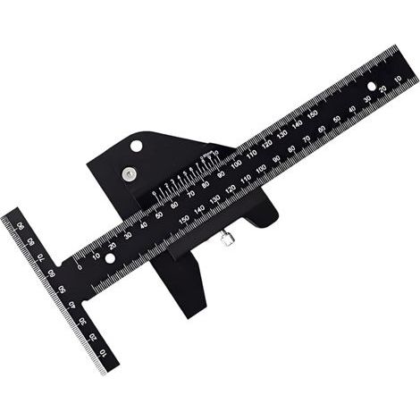 Winkelmesser aus Stahl, Holzbearbeitungslineal, Holzpositionierblock, T-Lineal aus Aluminiumlegierung, Holzanreißer, Mess- und Kopierlineal, Holzbearbeitungslineal (1/5)