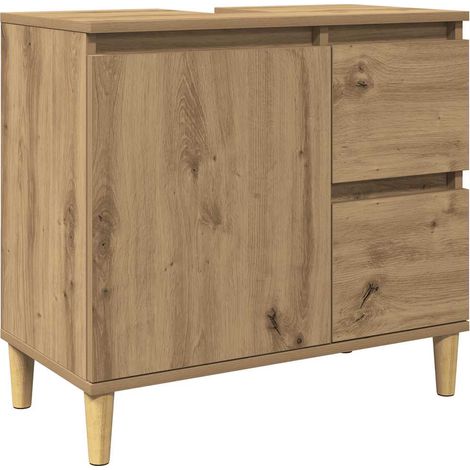 vidaXL Mobile Sottolavabo Rovere Artigianale 65x33x60 cm in Truciolato