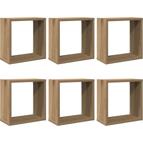 Maison Exclusive - Würfel-Wandregale 6 Stk. Artisan-Eiche 30x15x3 (1/5)