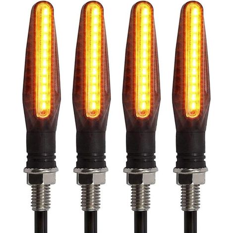 4 Pièces Moto 12 LED Clignotants Indicateurs Ambre Clignotant Voyant Circulant Indicateurs De Moto Étanche (1/5)